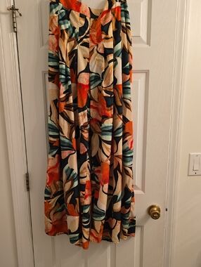 Tropical Print Wide Leg Pant in Multi-Color